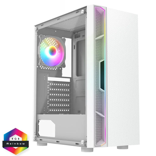 CIT Galaxy White Mid-Tower PC Gaming Case with 1 x LED Strip