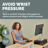 Fellowes Breyta Mouse Mat Wrist Rest Mouse Pad Wrist Support with Antibacterial Protection Ergonomic Mouse Mat Marine