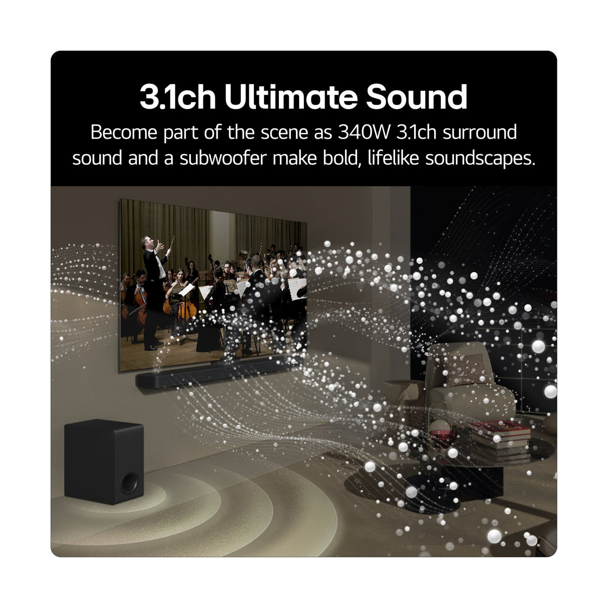 LG US60T.AGBRLLK soundbar speaker Black 3.1 channels 340 W