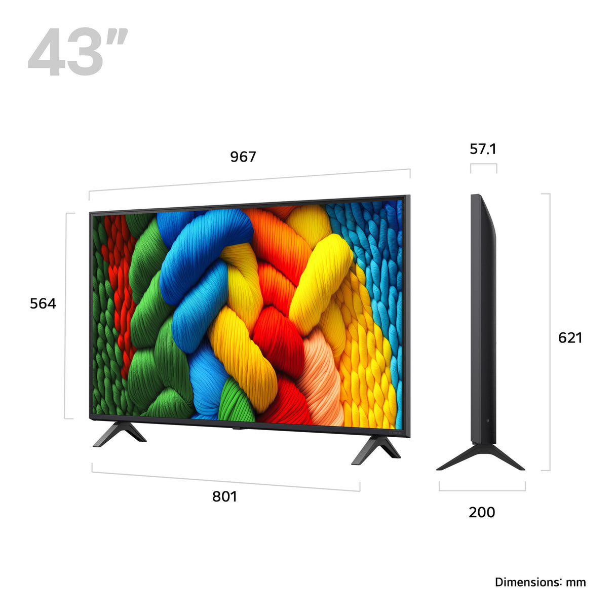 LG 43NANO80A6B.AEK TV 109.2 cm (43") 4K Ultra HD Smart TV Wi-Fi Blue
