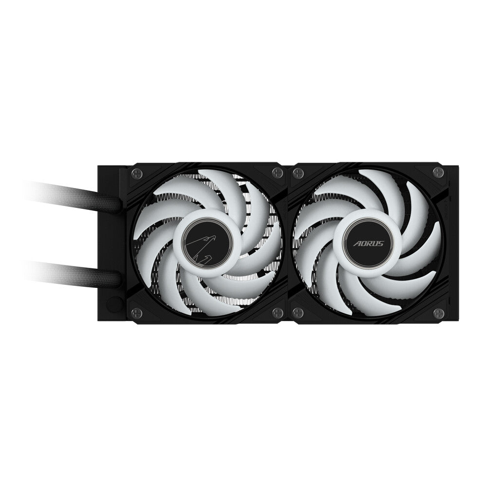 GIGABYTE AORUS WATERFORCE II 240 AIO Liquid CPU Cooler - 2x120mm ARGB Fans, slide-in interlocking mechanism, DAISY-CHAIN, Intel LGA 1851 and AMD AM5 Compatible