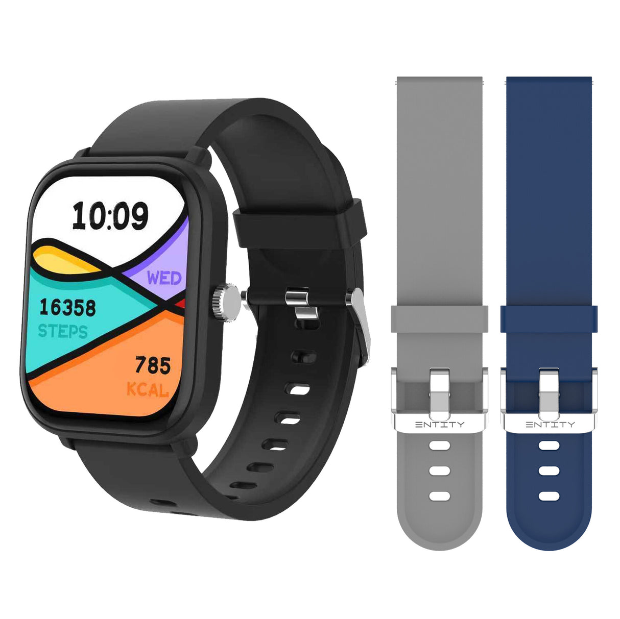 Entity AERO SMARTWATCH BLUE AND GREY 5.11 cm (2.01") TFT 48.7 mm Digital 240 x 296 pixels Touchscreen Black