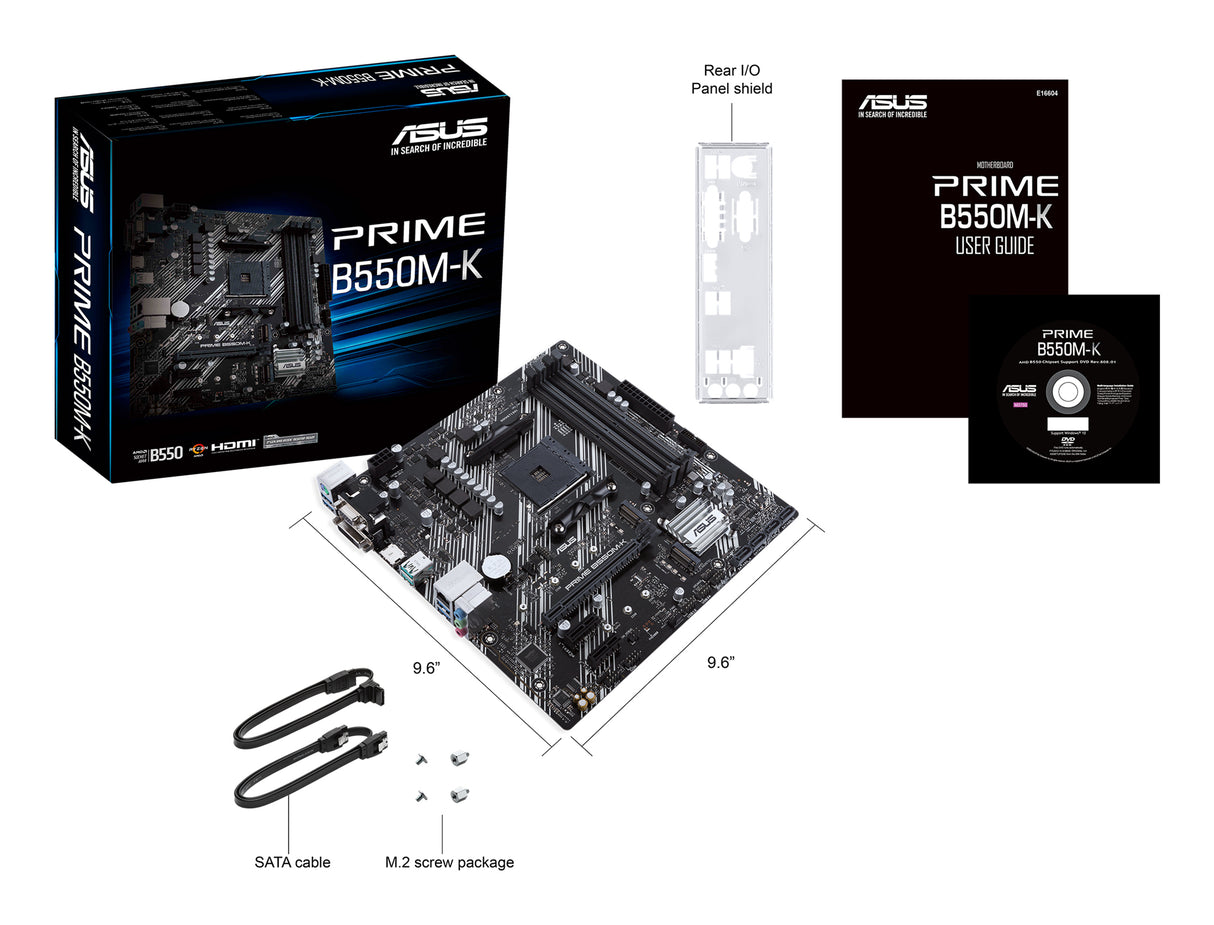 ASUS PRIME B550M-K AMD B550 Socket AM4 micro ATX