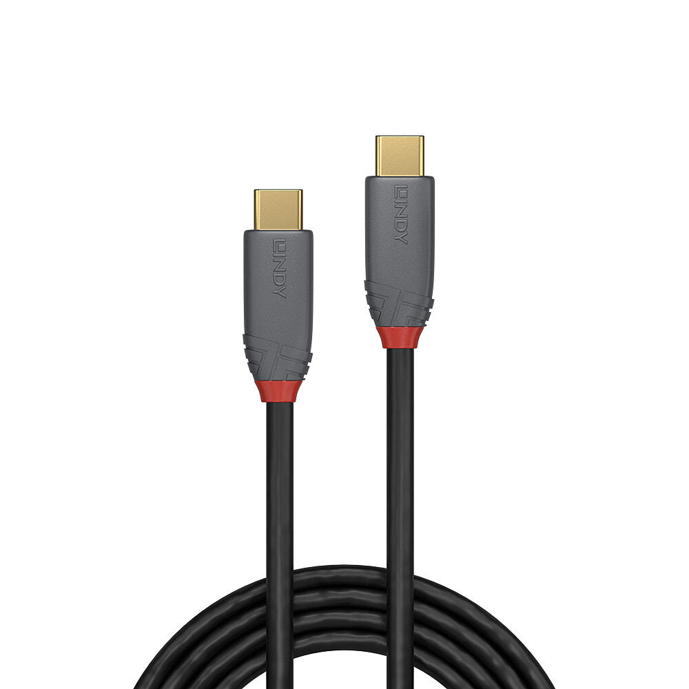 Lindy 1.5m USB 3.2 Type C to C Cable, 20Gbps, 5A, PD, Anthra Line