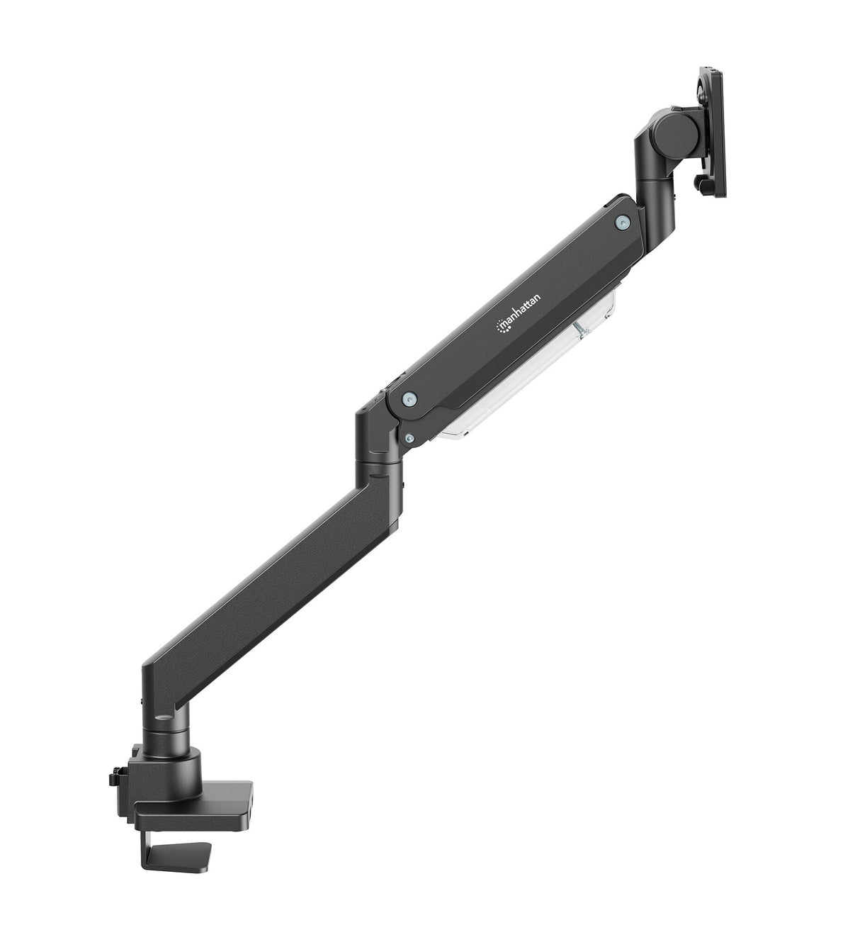 Manhattan Desk Mount for TV & Monitors (Full Motion Gas Spring), For screens 13" to 42", C-Clamp or Grommet Assembly,VESA compatability: all between 75x75mm and 200x200mm - check the dimensions of the four mounting holes on back of screen to ensure it fit
