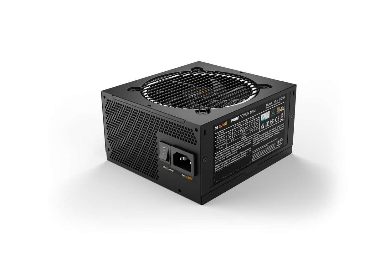 ¡Tranquilizarse! Fuente de alimentación Pure Power de 1000 W, 12 M, totalmente modular, ventilador con rodamiento de rifle, 80+ Gold, ATX 3.0, PCIe 5.0, carril dual