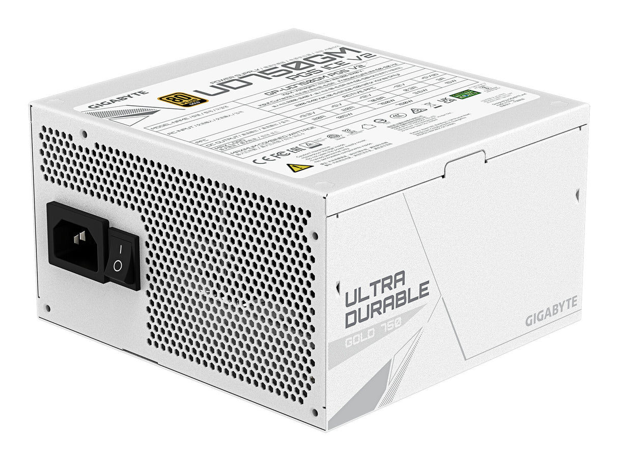 GIGABYTE UD750GM PG5 V2 ICE Power Supply Unit- PCIe Gen 5.1, 80 PLUS Gold, Fully Modular Design, 120mm Fan, ATX 3.1 compatible, EU Plug