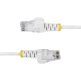 StarTech.com 1m White Slim CAT6 Ethernet Cable, Snagless, 100W PoE, UTP, LSZH, 28AWG Pure Bare Copper Wire, Slim RJ45 Network Patch Cord w/Strain Reliefs, Fluke Tested