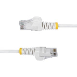 StarTech.com 3m White Slim CAT6 Ethernet Cable, Snagless, 100W PoE, UTP, LSZH, 28AWG Pure Bare Copper Wire, Slim RJ45 Network Patch Cord w/Strain Reliefs, Individually Tested