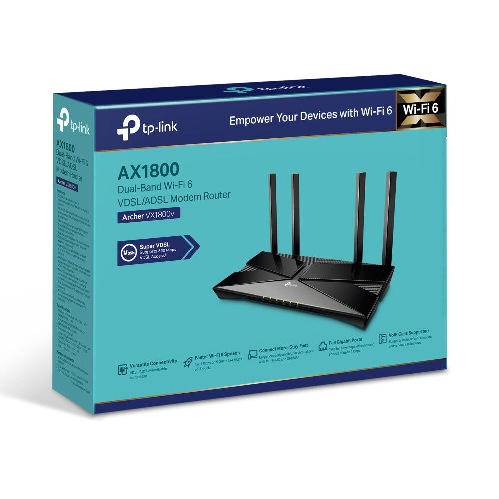 TP-Link Archer AX1800 Dual-Band Wi-Fi 6 VDSL/ADSL Modem Router