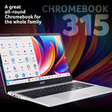 Acer Chromebook 315 CB315-4HT - Intel Celeron N4500, 8GB, 128GB eMMC, 15.6" Full HD Touchscreen, Chrome OS, Silver
