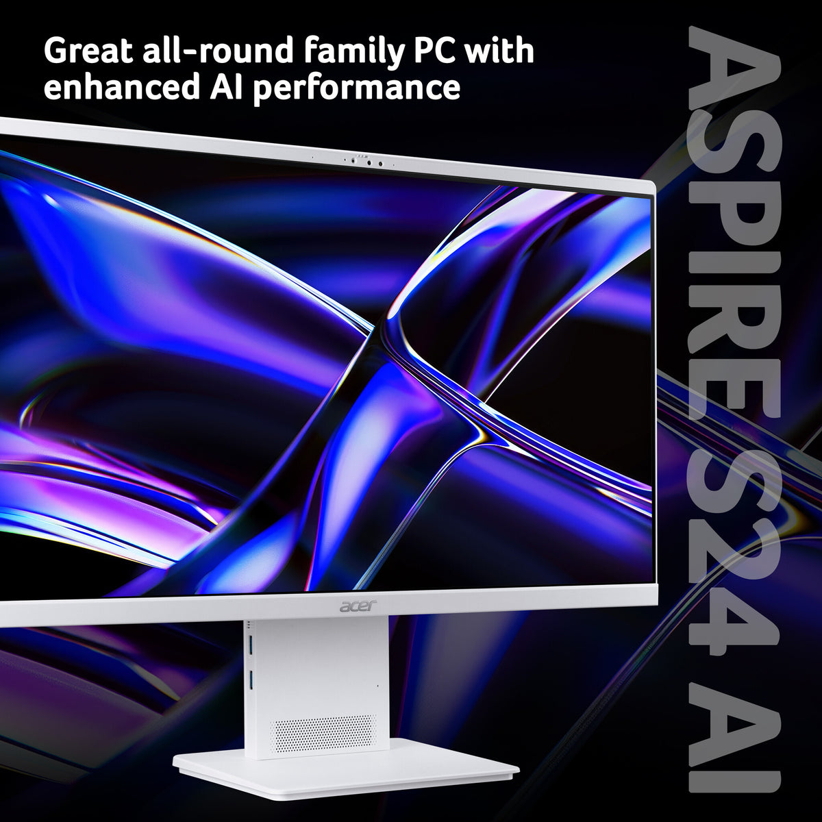 Acer Aspire S24-B All-in-One Desktop - Intel Ultra 5 226V, 16GB, 512GB SSD, Integrated Intel ARC Graphics, 23.8" Full HD, Windows 11, White