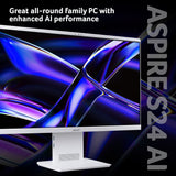 Acer Aspire S24-B All-in-One Desktop - Intel Ultra 5 226V, 16GB, 512GB SSD, Integrated Intel ARC Graphics, 23.8" Full HD, Windows 11, White