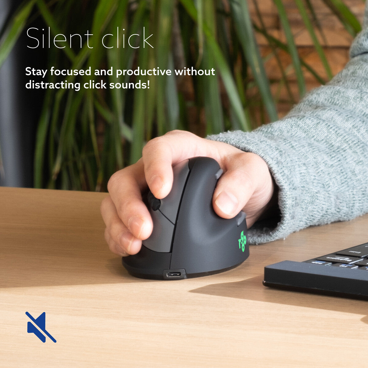 R-Go Tools Ergonomic mouse R-Go HE Break with break software, small (hand size ˂165 mm), right-handed, Wired, black