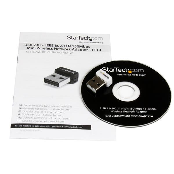 StarTech.com USB 150Mbps Mini Wireless N Network Adapter - 802.11n/g 1T1R USB WiFi Adapter - White