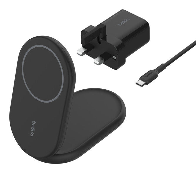 Belkin WIB007MYBK mobile device charger Headphones, Smartphone Black USB Wireless charging Fast charging Indoor