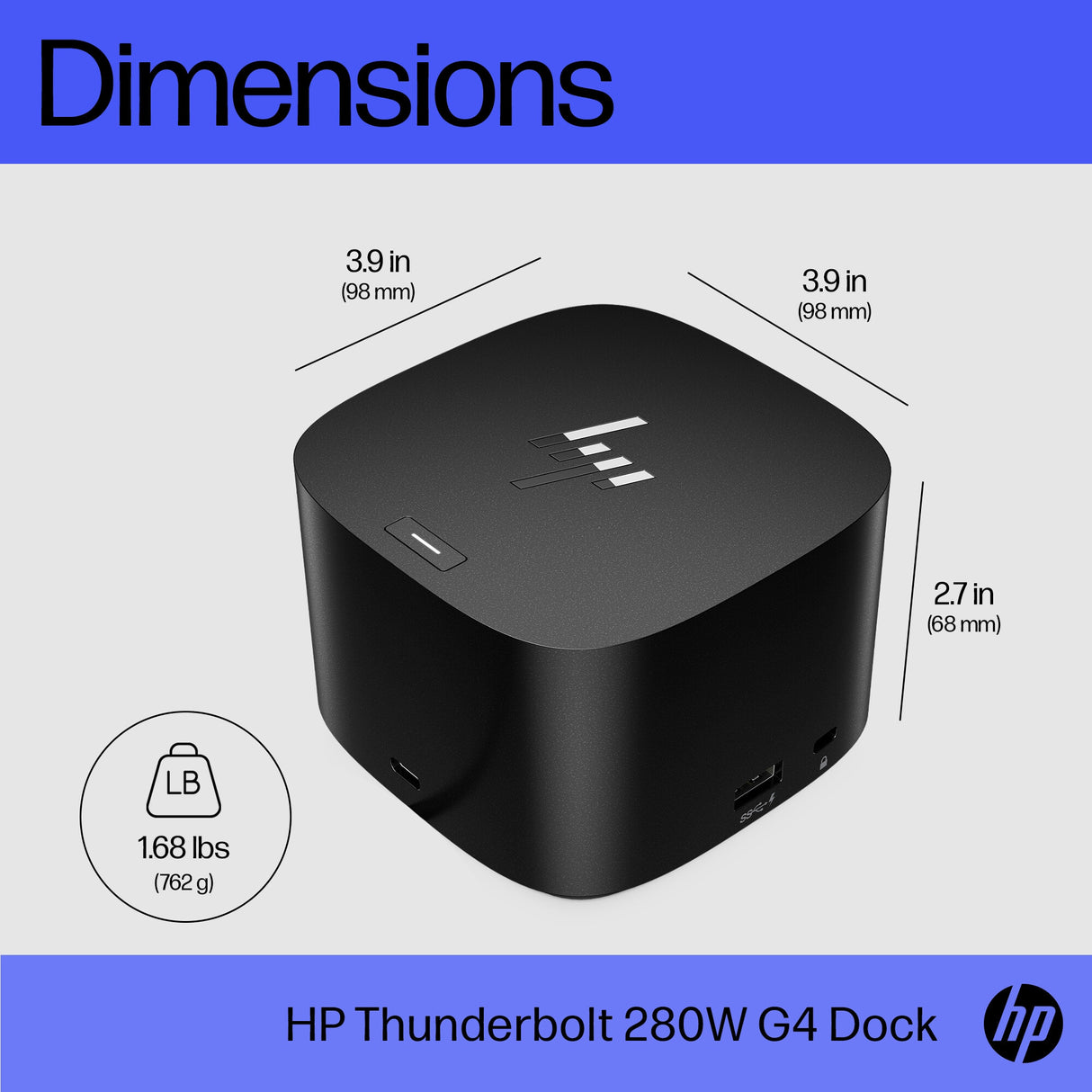 HP Thunderbolt Dock 280W G4 w/Combo Cable