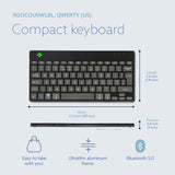 R-Go Tools Ergonomic keyboard R-Go Compact Break, compact keyboard with break software, QWERTY (UK), Bluetooth, black