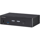 StarTech.com 2 Port DisplayPort KVM Switch - 4K 60Hz - Single Display - Dual Port UHD DP 1.2 USB KVM Switch with Integrated USB 3.0 Hub & Audio - Dell HP Apple Lenovo - TAA Compliant