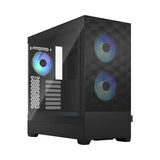 Fractal Design Pop Air RGB (Noir TG) Boîtier de jeu avec fenêtre en verre transparent, ATX, façade en maille hexagonale, 3 ventilateurs RVB et contrôleur ARGB