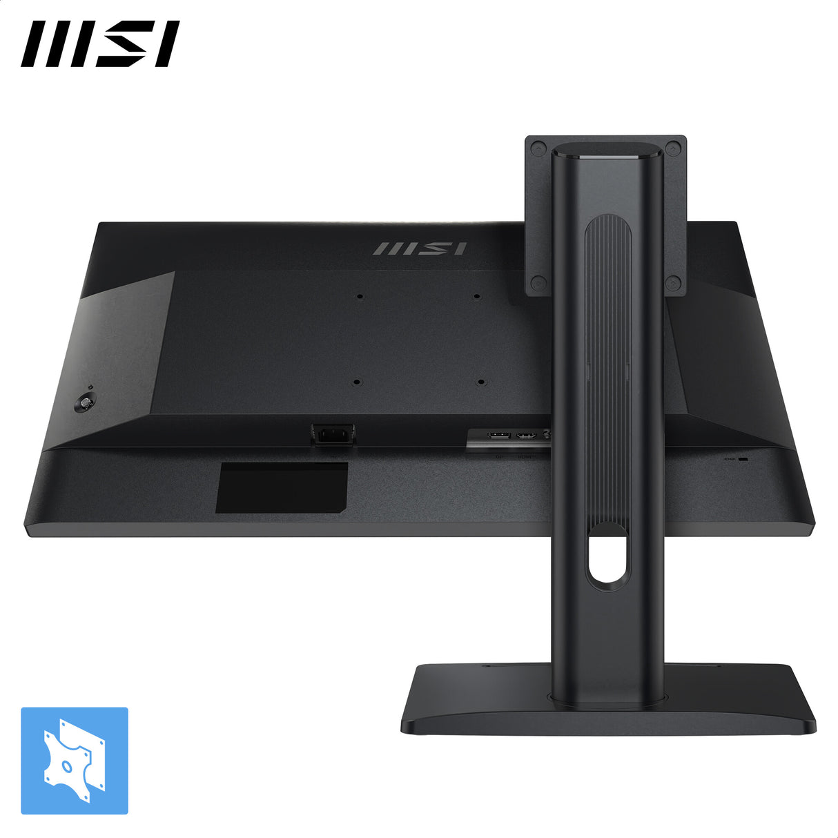 MSI PRO MP275PG 27 Inch Monitor, FHD (1920 x 1080), 100Hz, IPS, 1ms, 1x HDMI 1.4b, 1x DP 1.2a output, 1x D-Sub(VGA), Built-in Speakers, Anti-Glare, Anti-Flicker, Less Blue light, TÜV Certified, VESA, Kensington, 4-way adjustable stand, Black