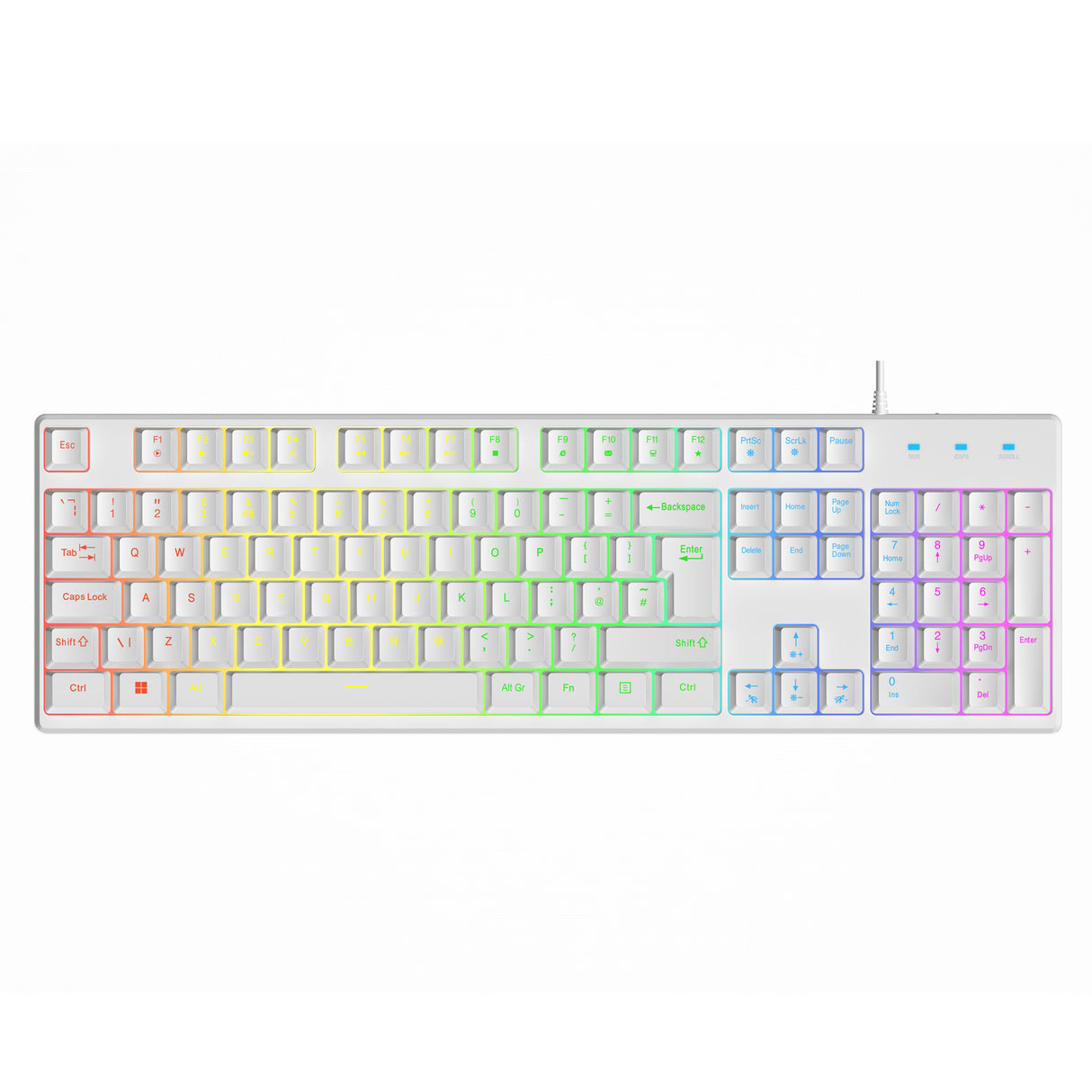 VIDA REBEL 2IN1 WHITE USB DESK KIT keyboard Mouse included Gaming QWERTY UK English