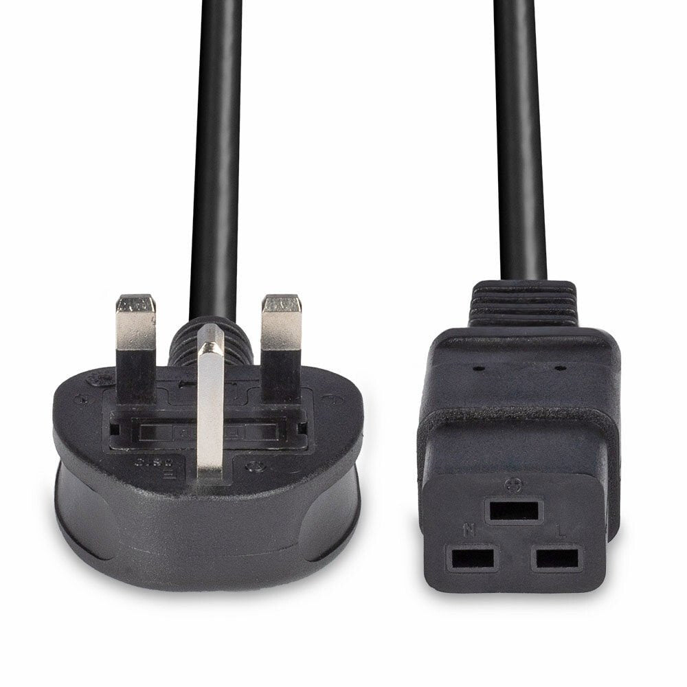 Lindy 2m UK 3 Pin Plug to IEC C19 Power Cable. Black