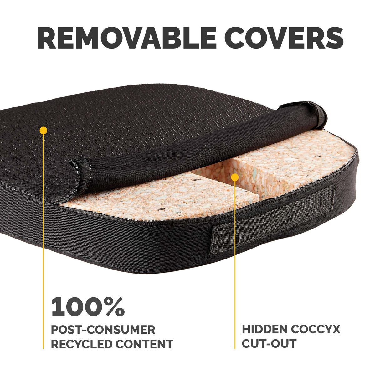 Fellowes Seat Cushion for Office Chair Breyta Comfort Seat Cushion with Coccyx Cut Out