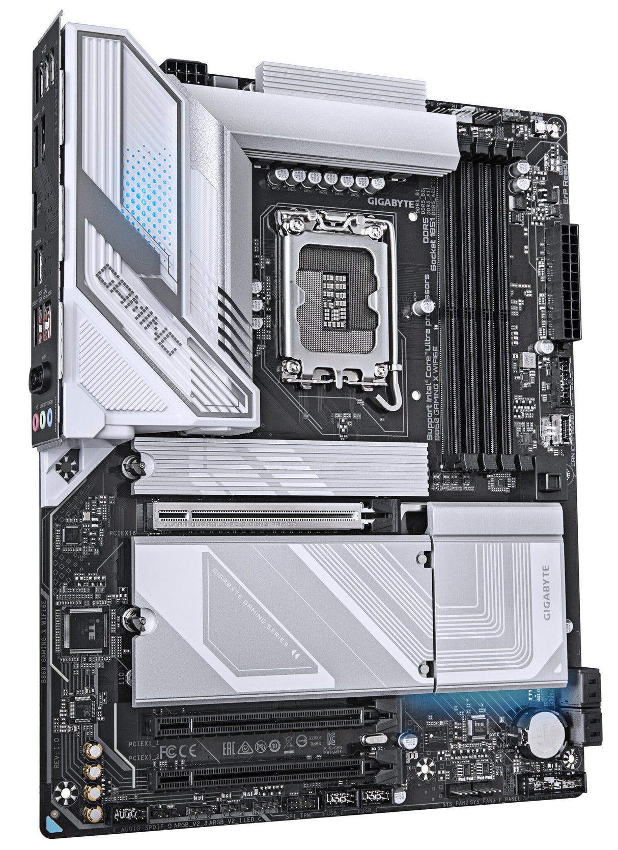 GIGABYTE B860 GAMING X WIFI6E Motherboard - Intel Core Ultra Series CPUs, 12+1+2+1 Phases VRM, up to 9066MHz DDR5, 1xPCIe 5.0 + 2xPCIe 4.0 M.2, 2.5GbE LAN, WIFI 6E, USB4