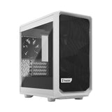 Fractal Design Meshify 2 Mini (White TG) Estuche para juegos con ventana de vidrio transparente, Micro ATX, malla angular, USB-C, GPU de 331 mm y soporte para radiador de 280 mm