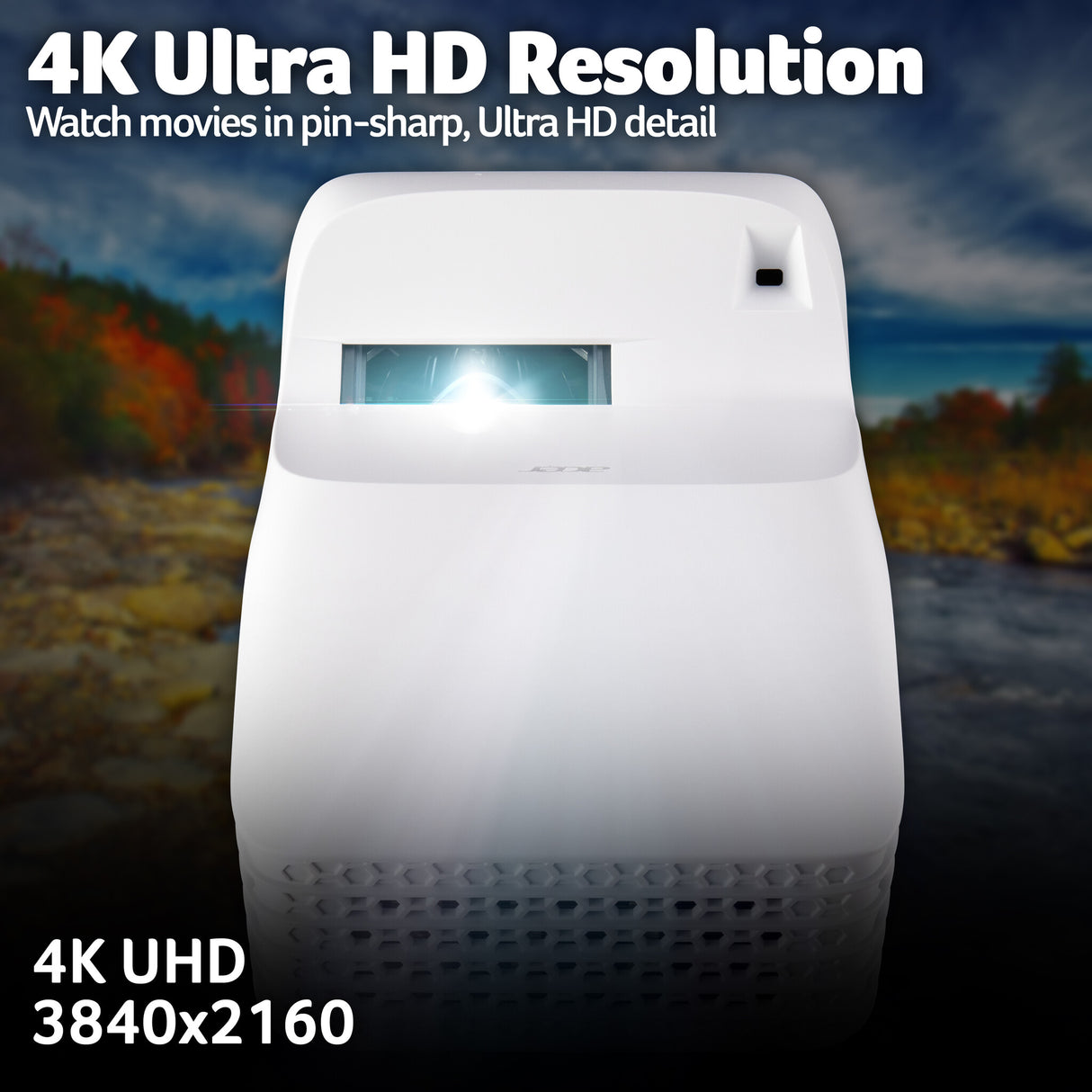 Acer HL1810U DLP Projector - 4K Ultra HD (3840 x 2160), 2800 RGB Laser Lumens, 1000 ANSI Lumens