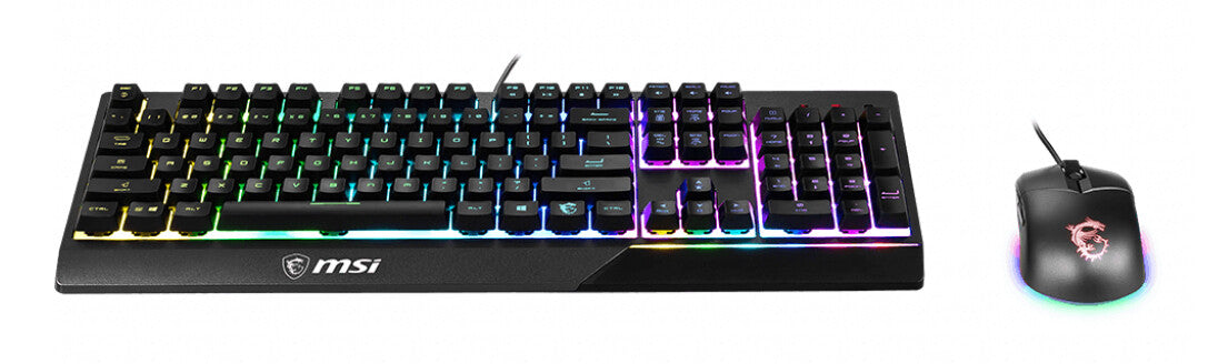 MSI VIGOR GK30 COMBO RGB MEMchanical Gaming Keyboard + Clutch GM11 Gaming Mouse ' UK Layout, 6-Zone RGB Lighting Keyboard, Dual-Zone RGB Lighting Mouse, 5000 DPI Optical Sensor, RGB Mystic Light'