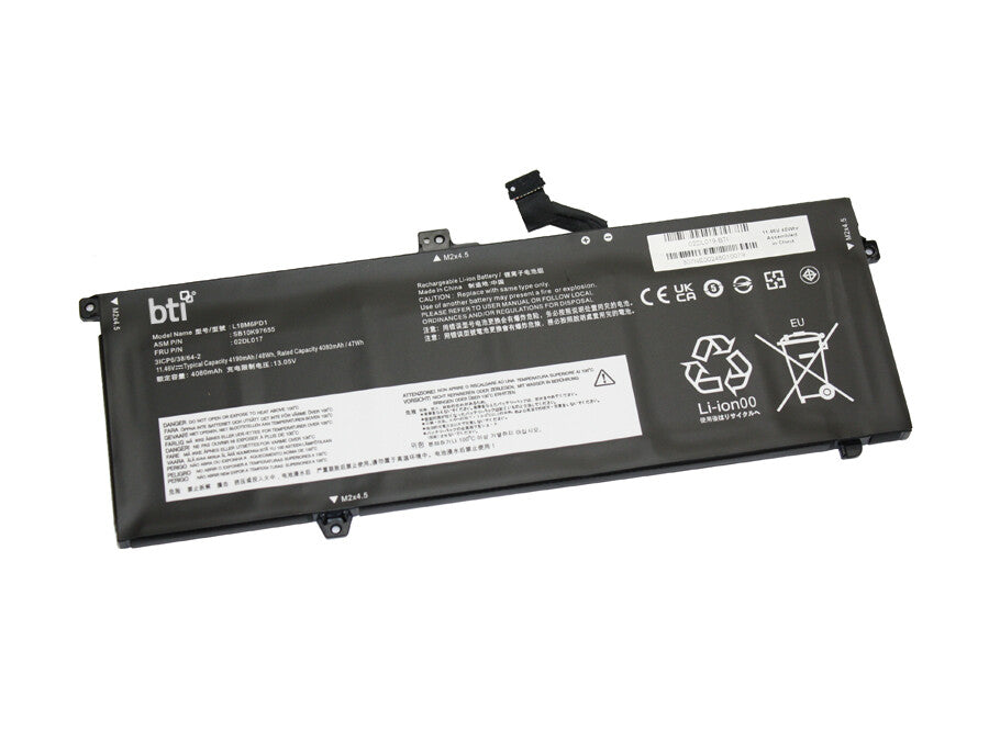 BTI 02DL018 compatible 48Wh 6-cell battery for THINKPAD X395 X390 X13