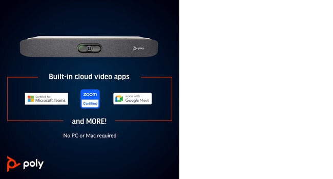 POLY Studio X30 All-In-One Video Bar with TC8 Controller Kit