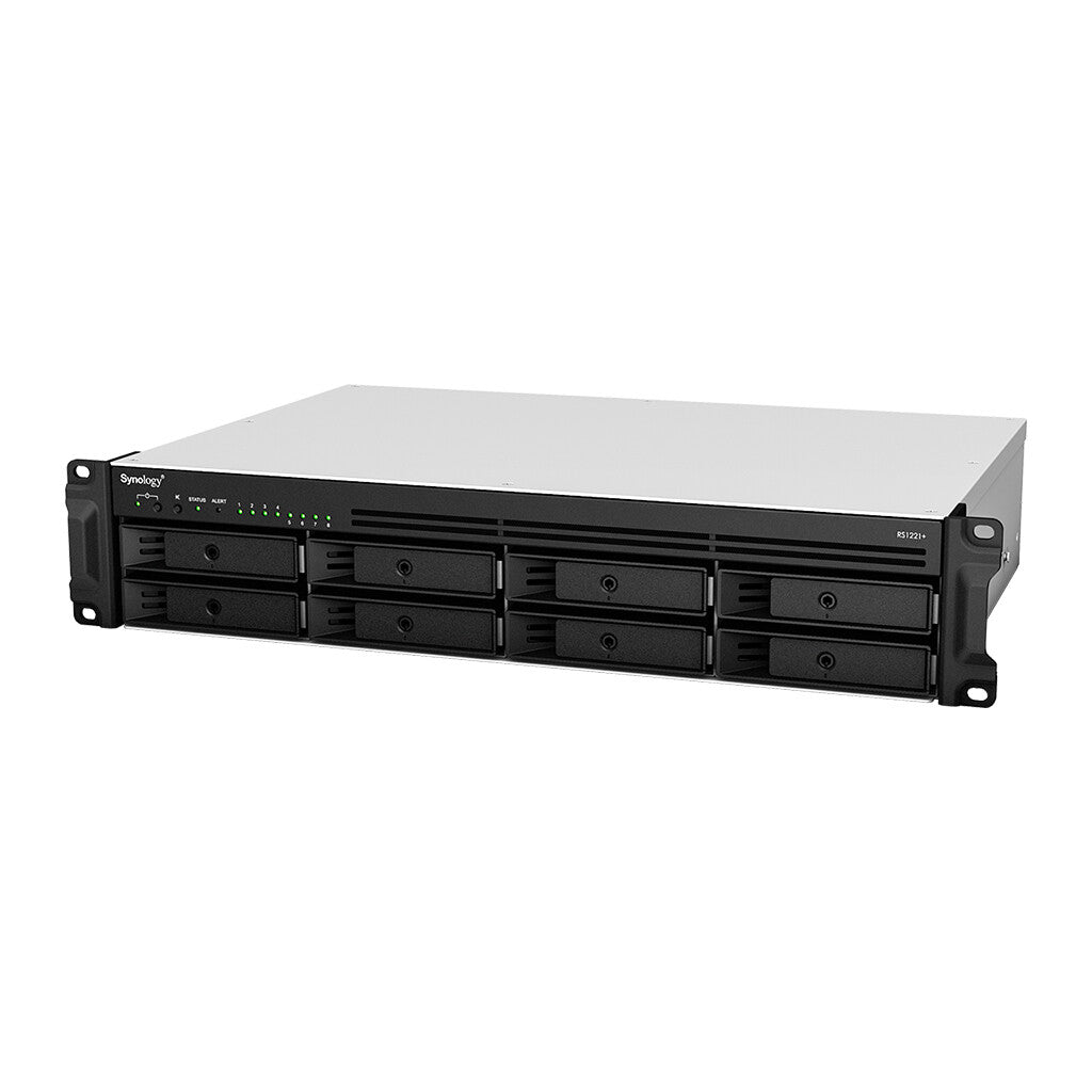 Synology RackStation RS1221RP+ NAS Rack (2U) Ryzen Embedded V1500B 4 GB DDR4 32 TB HDD DiskStation Manager Black