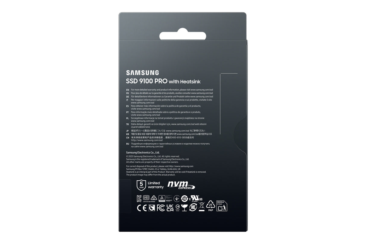 Samsung 9100 PRO Heatsink PCIe® 5.0 NVMe™ M.2 SSD - 1 TB