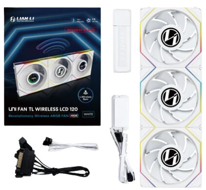 Lian Li 12RTLLCD1W3W computer cooling system Computer case Fan 12 cm White