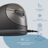 R-Go Tools Ergonomic mouse R-Go HE Break with break software, large (hand size ≥ 185 mm), right-handed, Wired, black