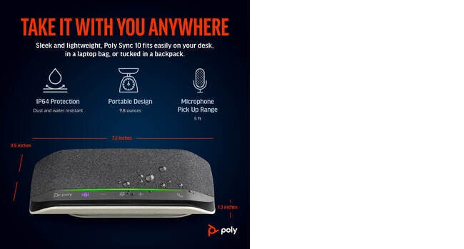 POLY Sync 10 Microsoft Teams Certified Speakerphone