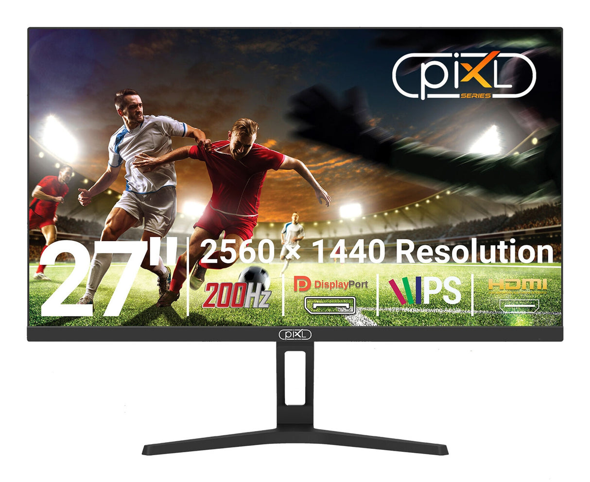 piXL X-Series GS27QIDPHA 27 Inch QHD IPS Gaming Monitor with 200Hz Refresh Rate, 2560 x 1440 Resolution, 1ms Response Time, 2x HDMI 2.0 & 2x DisplayPort 1.4