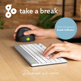 R-Go Tools Ergonomic keyboard R-Go Compact Break, compact keyboard with break software, QWERTY (UK), Bluetooth, white