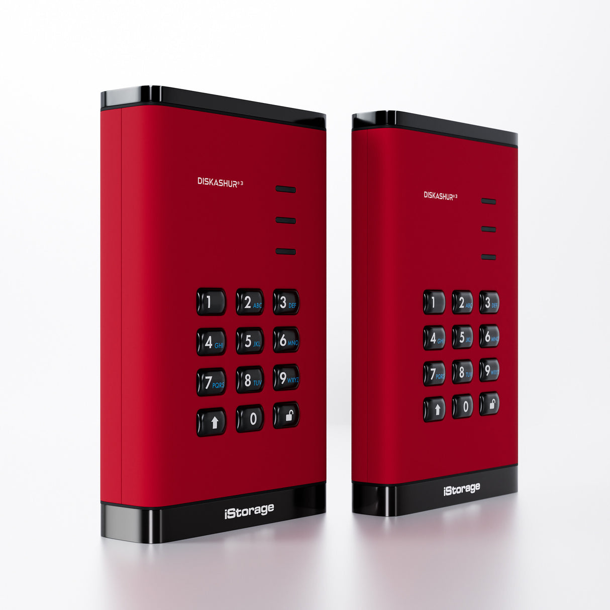 iStorage diskAshur³ HDD 1TB Red | Secure Portable Hard Drive | FIPS 140-3 Level 3 Complaint |Common Criteria EAL 5+ | PIN protected | AES-XTS 256-bit hardware encryption | GDPR, TAA Compliant | Dust/Water Resistant |