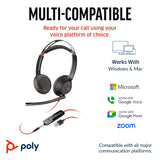 POLY Blackwire 5220 Stereo USB-C Headset +3.5mm Plug +USB-C/A Adapter