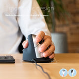 R-Go Tools Ergonomic mouse R-Go HE Break with break software, large (hand size ≥ 185 mm), left-handed, Wired, black