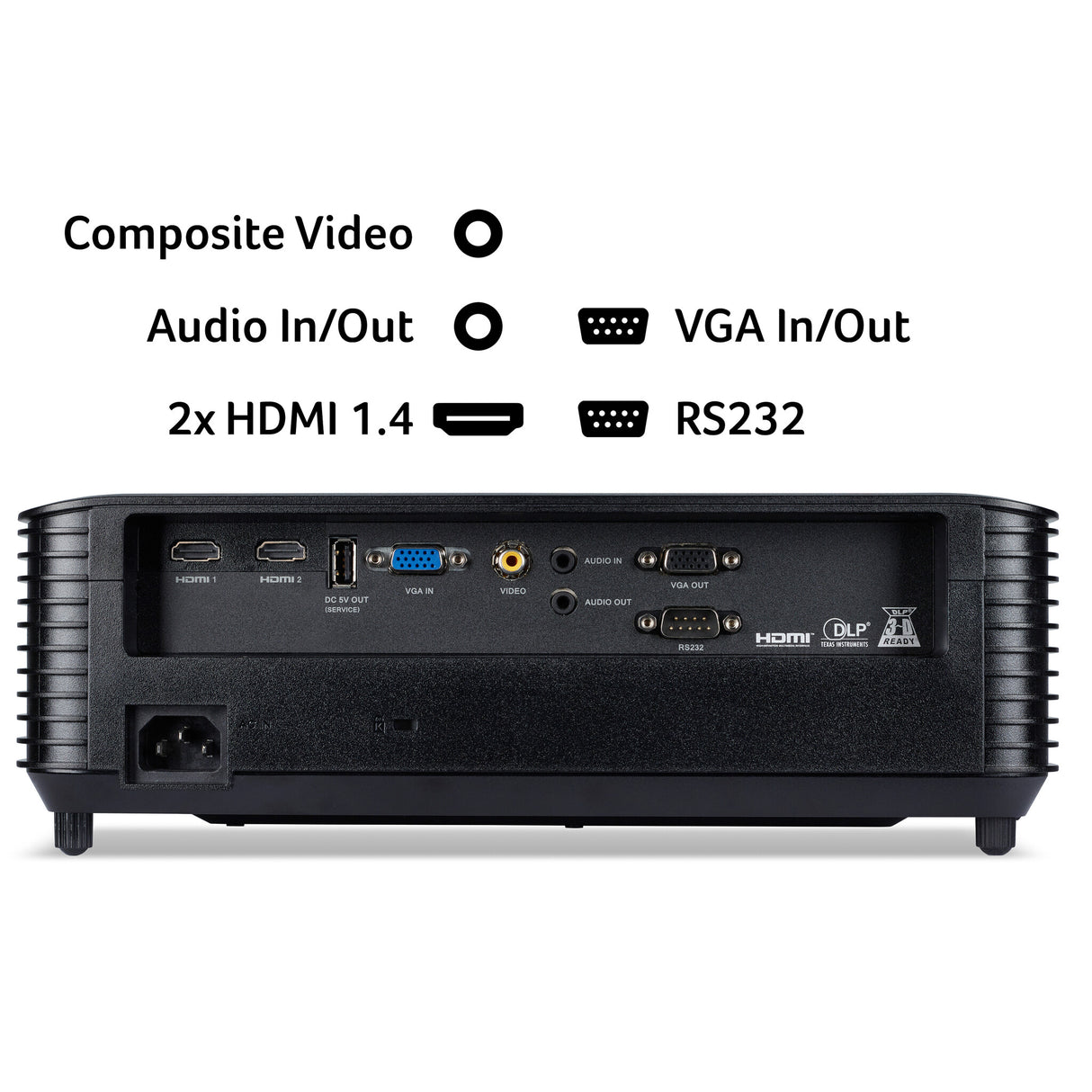 Acer X1328 DLP Projector, WXGA (1280×800), 5000 ANSI Lumens