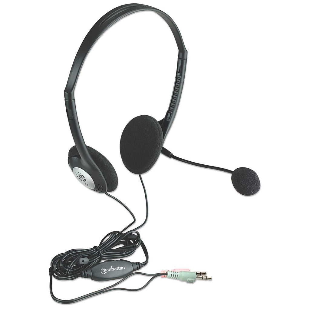 Computer Boom Manhattan Stereo On-Ear Headset (3.5mm), Microphone Boom, In-Line Volu ...