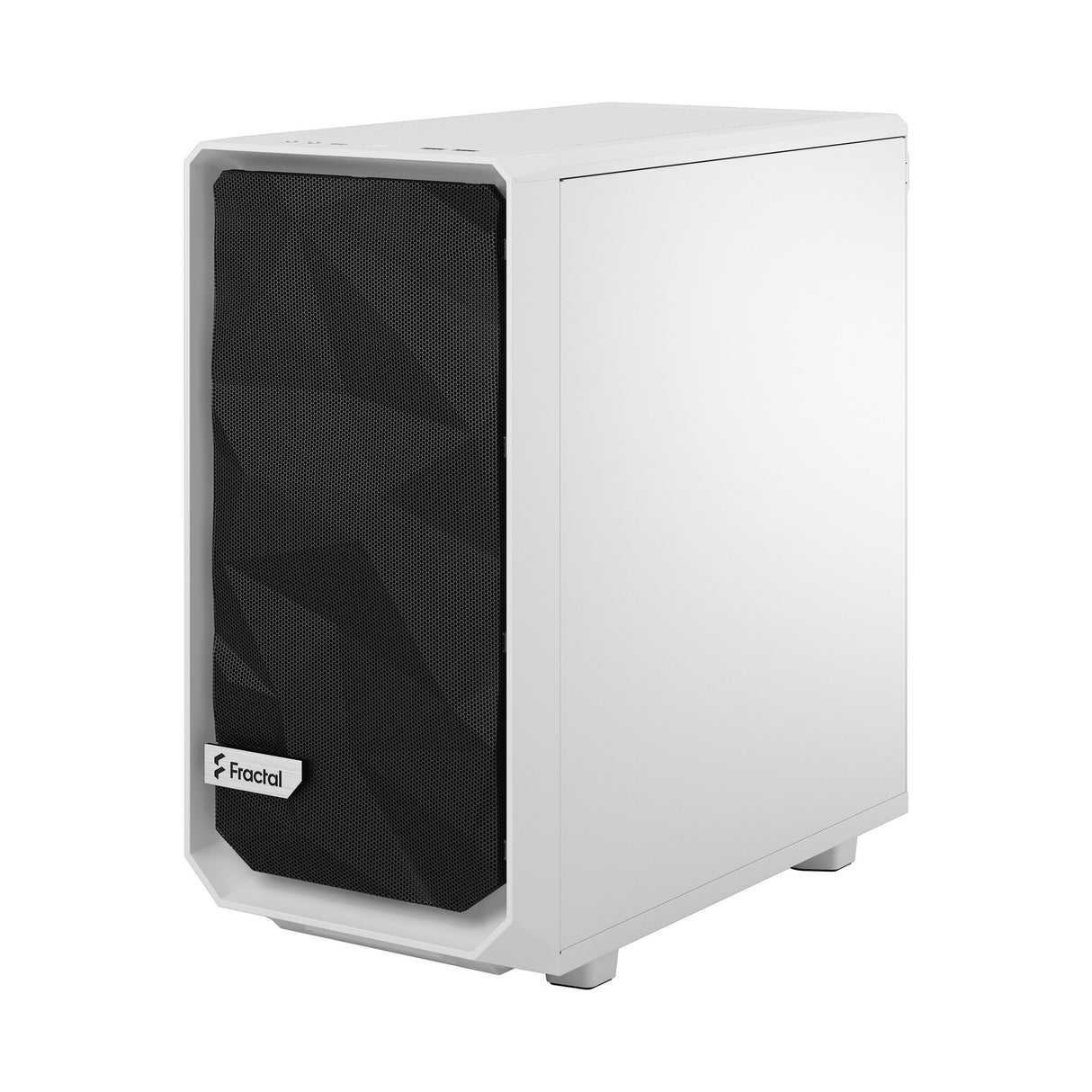 Fractal Design Meshify 2 Mini (White TG) Estuche para juegos con ventana de vidrio transparente, Micro ATX, malla angular, USB-C, GPU de 331 mm y soporte para radiador de 280 mm