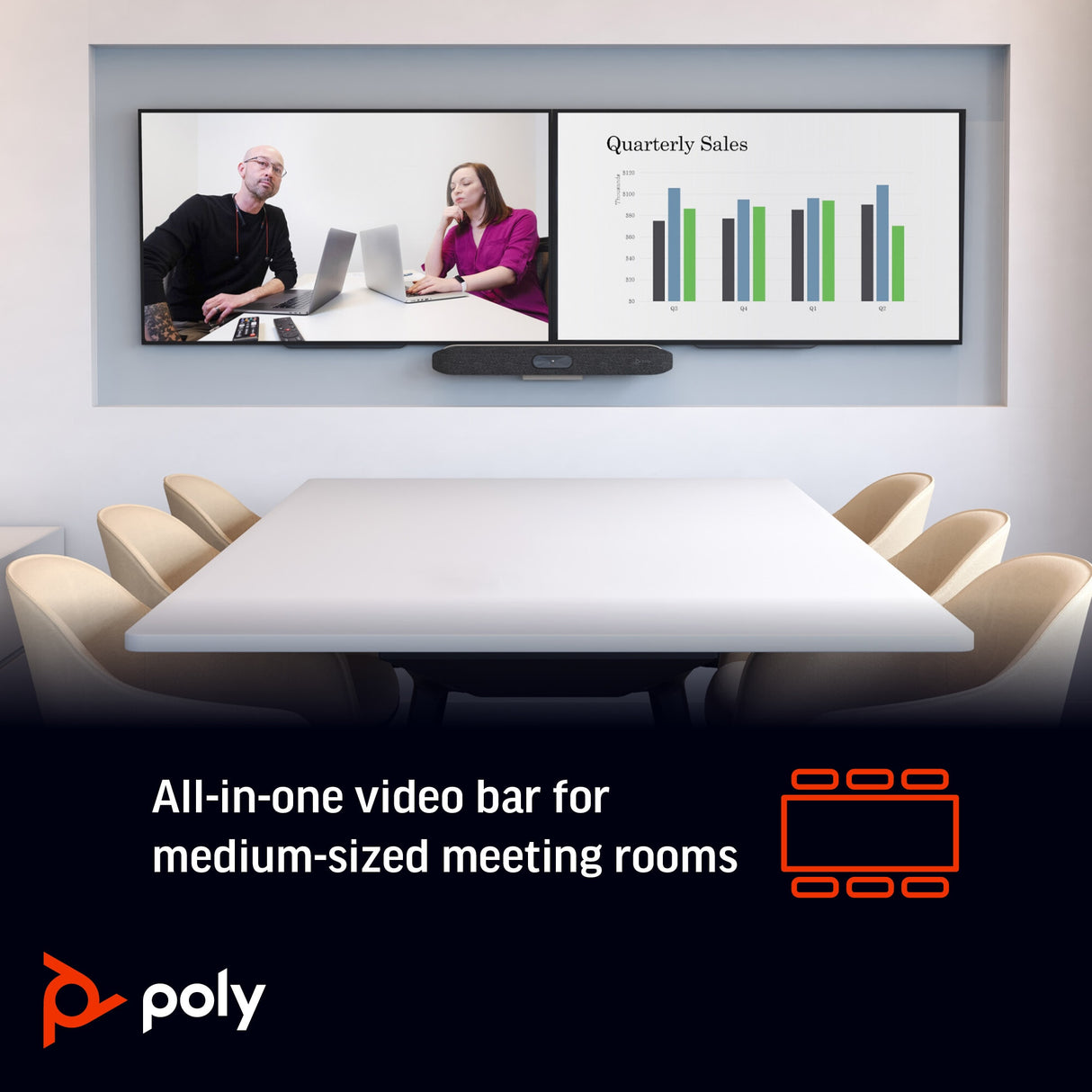 POLY Studio X50 All-In-One Video Bar