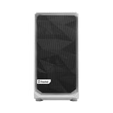 Fractal Design Meshify 2 Mini (White TG) Estuche para juegos con ventana de vidrio transparente, Micro ATX, malla angular, USB-C, GPU de 331 mm y soporte para radiador de 280 mm