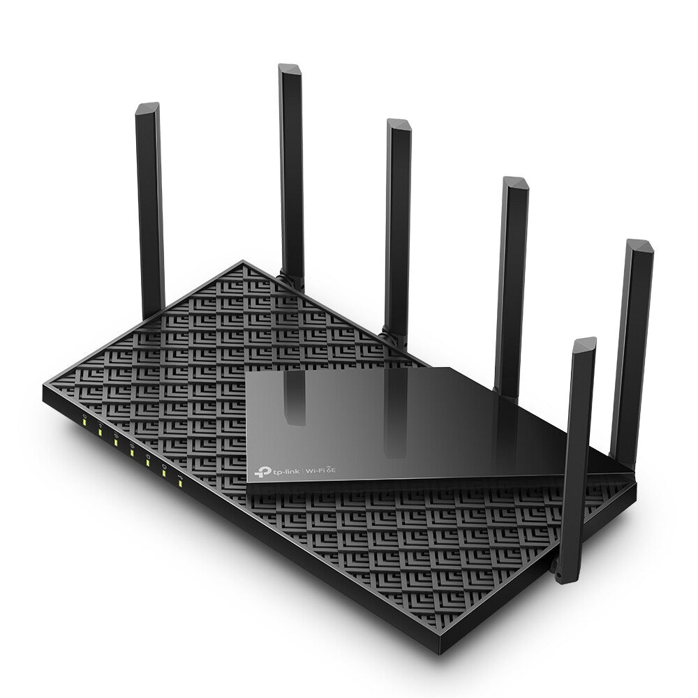 TP-LINK (Archer AXE75) AXE5400 Router Wi-Fi 6E Tri-Band GB, OneMesh, USB, Latencia Ultrabaja, OFDMA, HomeShield, Control por Voz Alexa